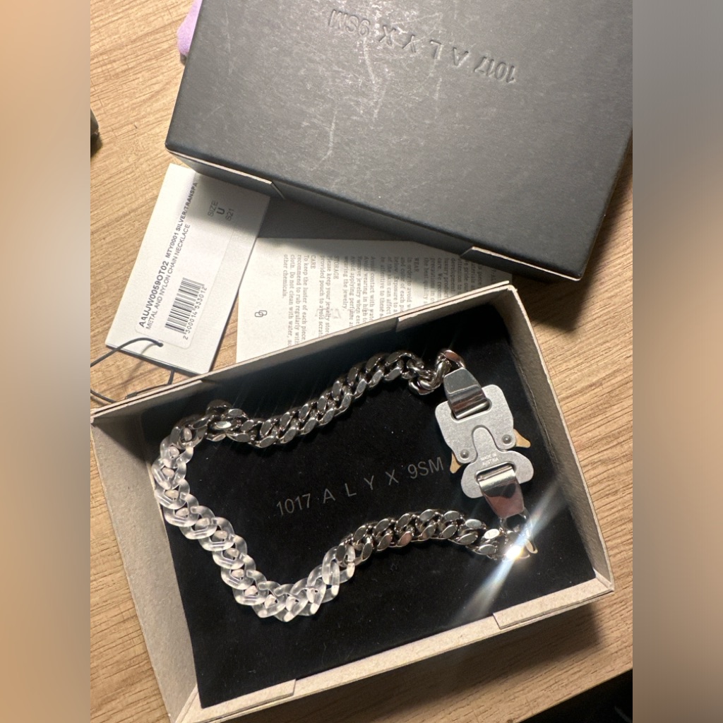 Metal And Nylon Chain Necklace